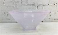12" Pink Swirl Glass Bowl