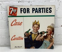 14x14 Vintage 7UP cardboard advertising