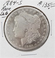 1884-S Morgan Silver Dollar Coin RARE DATE