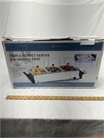Triple buffet server & warming tray