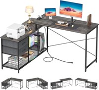 Homieasy Reversible L Shaped Desk With Power