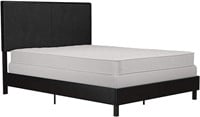 READ Janford Upholstered Bed, Black Faux Leather Q