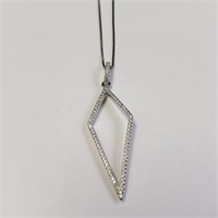 Silver CZ 18"  Necklace