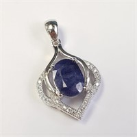 Silver Sapphire  Pendant