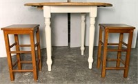 Round Breakfast Table with One Drop Leaf Side