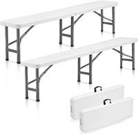 Candockway 6ft Plastic Folding Bench(2 Pack),
