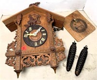 Cuckoo Clock with Pattern Inlay Border