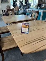 Amish made Dining table of black walnut & wormy ma