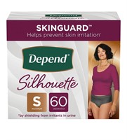 Depend Silhouette Adult Underwear Women, S, 60Ct