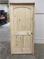 36" LH ARCH TOP KNOTTY PINE PRE-HUNG INTERIOR DOOR