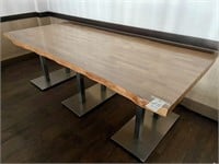 WOOD LIVE EDGE 96"41"X3" TABLE W/(3)S/S BASES
