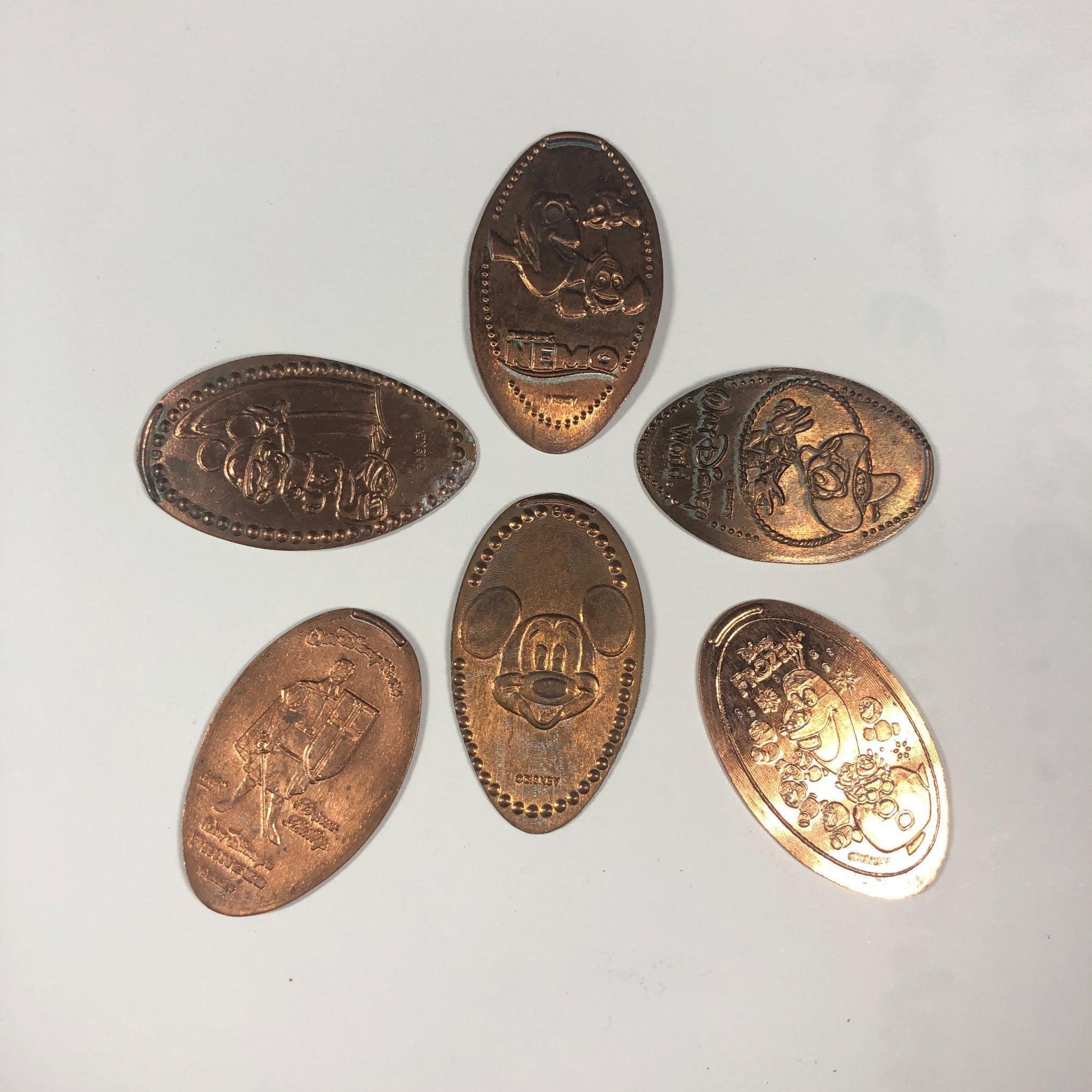 Elongated Coin Bundle Lot: 6 DISNEY PARKS