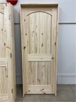 30" LH ARCH TOP KNOTTY PINE PRE-HUNG INTERIOR DOOR