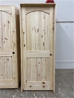 30" LH ARCH TOP KNOTTY PINE PRE-HUNG INTERIOR DOOR