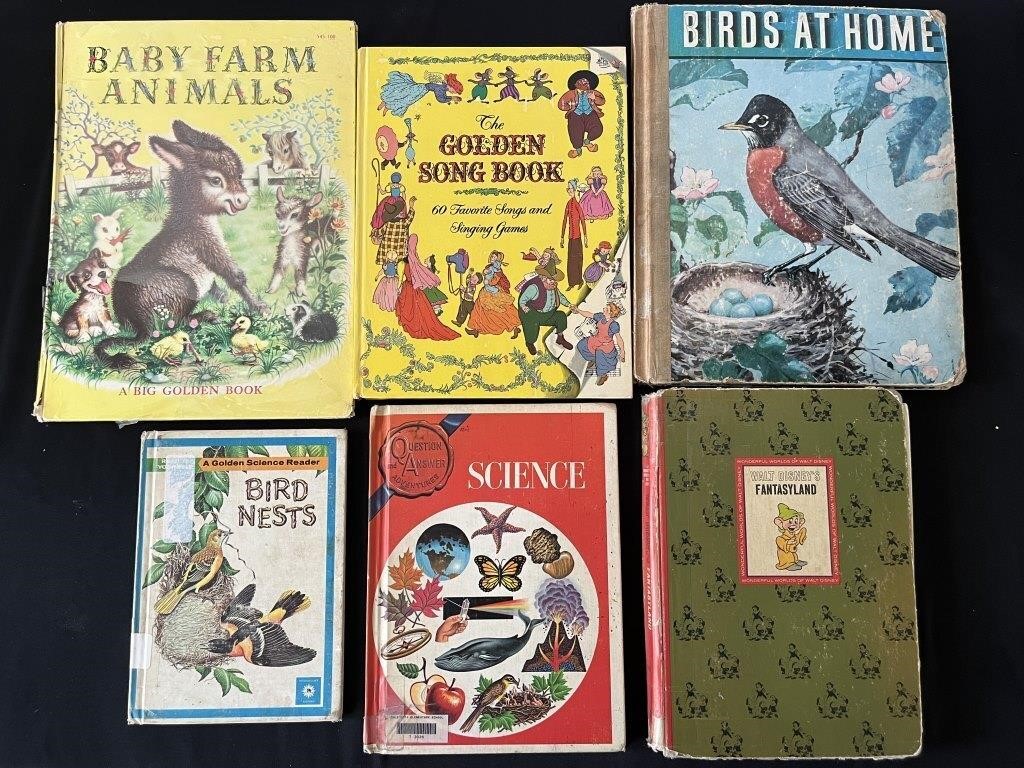 6 Vintage Children’s HC Books Disney, Baby Farm