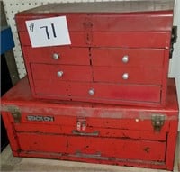 Small 5 Drawer Red Stack On 2 Drawer Tool Boxes