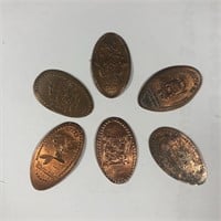 6 Elongated Coin Bundle Lot: DISNEY