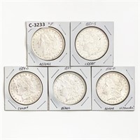 1879-1900 Varied Date Morgan Silver Dollars [5