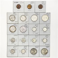 1920-1963 Varied US Coinage [19 Coins]
