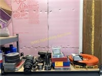 Shelf Contents - Drill Bits, 2 Angle Grinders, Etc