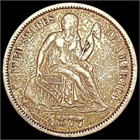 1877 Seated Liberty Dime NEARLY UNCIRCULATED