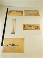 5pcs print collection by Frank Lloyd Wright
