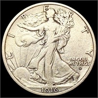 1916-D Walking Liberty Half Dollar NEARLY