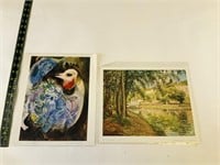 2pcs Art Prints Camille Pissarro and Marc Chagall