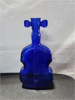 Cobalt Blue Glass Violin Bottle