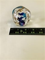 Small Signed Glass Paperweight