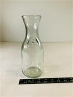 Vintage embossed glass milk Bottle