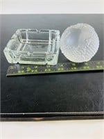 Etched Crystal Globe and Ashtray
