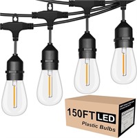 LED Outdoor String Lights 150FT - 48 S14 Bulbs