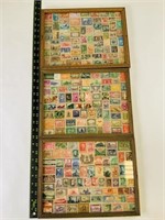 3pcs framed collections of stamps