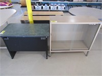 Lot - Metal Cabinet & Small Work Desk