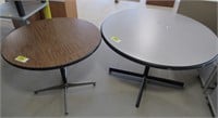 Lot - (2) Round Cafeteria Tables