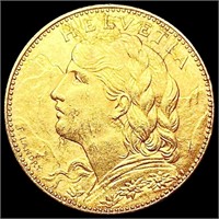 1911-B Switzerland .0933oz Gold 10 Francs