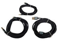 $20  3 PC Micro USB Cables 6' Length