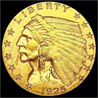1925-D $2.50 Gold Quarter Eagle CLOSELY