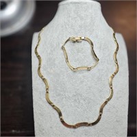 Nice Quality Gold Tone Matching Necklace-Bracelet