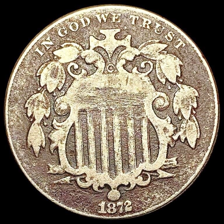 1872 Shield Nickel NICELY CIRCULATED