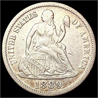 1889 Seated Liberty Dime NEARLY UNCIRCULATED