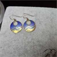 Skyes Signed Cloisonne Earrings