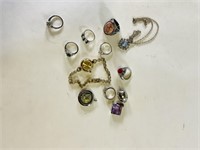 Costume jewelry pendants, rings, necklaces, charms