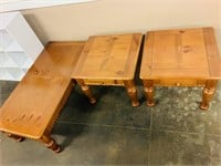 3pcs wooden end tables & Coffee Table