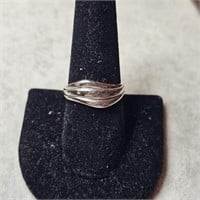 Sterling Silver 925 Wave Womens Ring Size 9.5