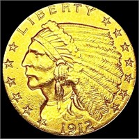 1912 $2.50 Gold Quarter Eagle CLOSELY