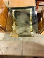 Mid Century Glass Top End Table
