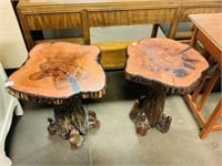 2pcs drift  wood end tables