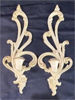 VTG Syrocowood Scroll Candle Sconces